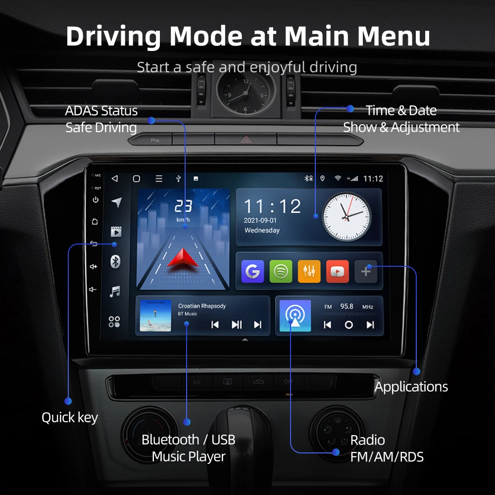 Автомобильное радио ISUDAR T68 Android10 для VW/Volkswagen Passat B8 2015- GPS-навигация Мультимедиа CANBUS
