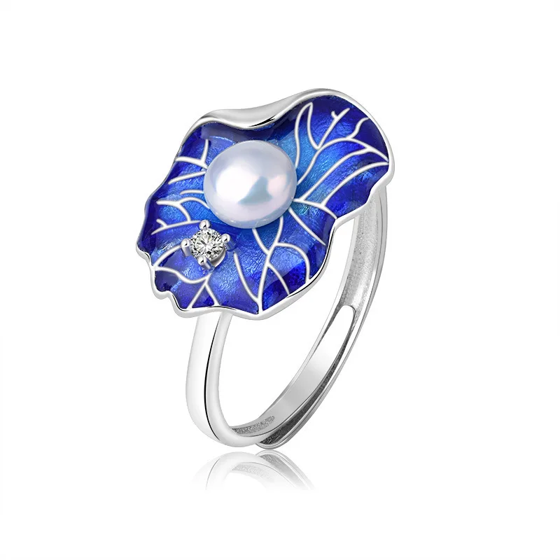 Фолк обычай горящая синяя перегородка натуральный пресноводный жемчуг Лотос