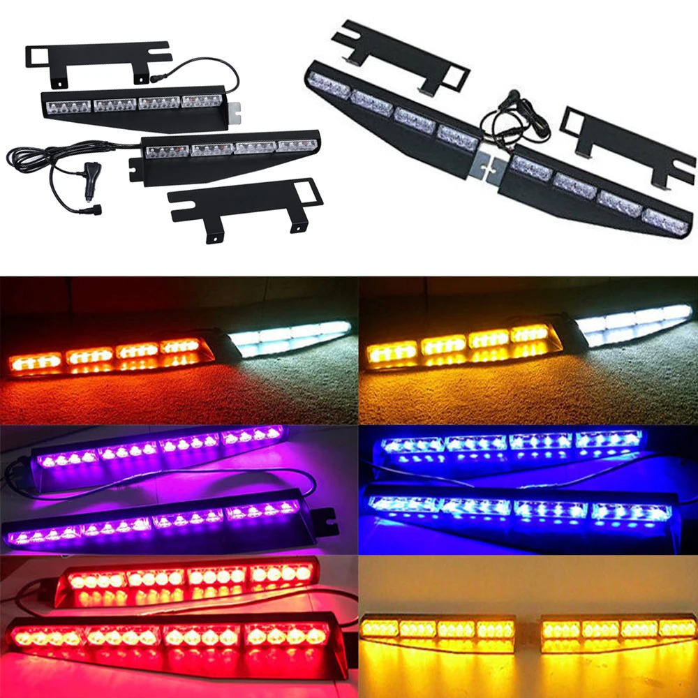 Castaleca Vehicle Police Lights 32LED Warning Strobe Light 12/24V Emergency Fog 15 Lighting Modes Car Styling | Автомобили и