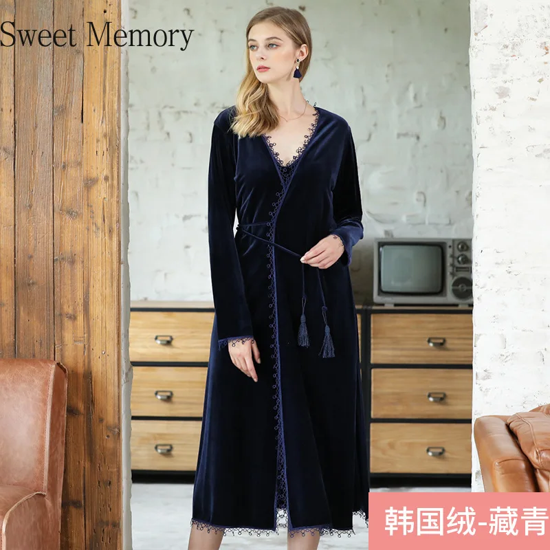 

2020 Sweet Memory Men Pijamas Women Winter Nightwear Thicken Warm Flannel Long White Red Grey Pink Bathrobe Gown Pajamas