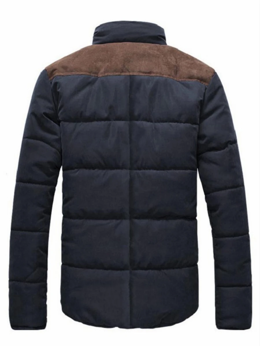 Мужская парка повседневная тонкая с воротником стойкой длинным рукавом в стиле