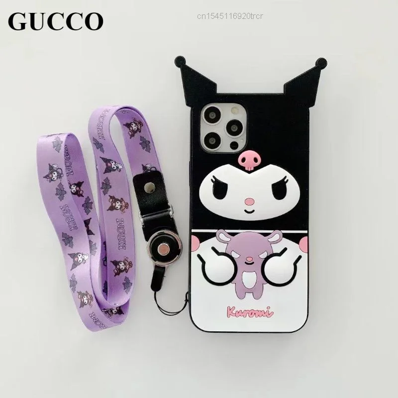 Sanrio Kawaii Kuromi Cute Phone Case For Iphone 12 Mini 11 Pro Max Xs X Xr 7 8 Plus Luxury Silicone Soft Cover Women Y2k Girls