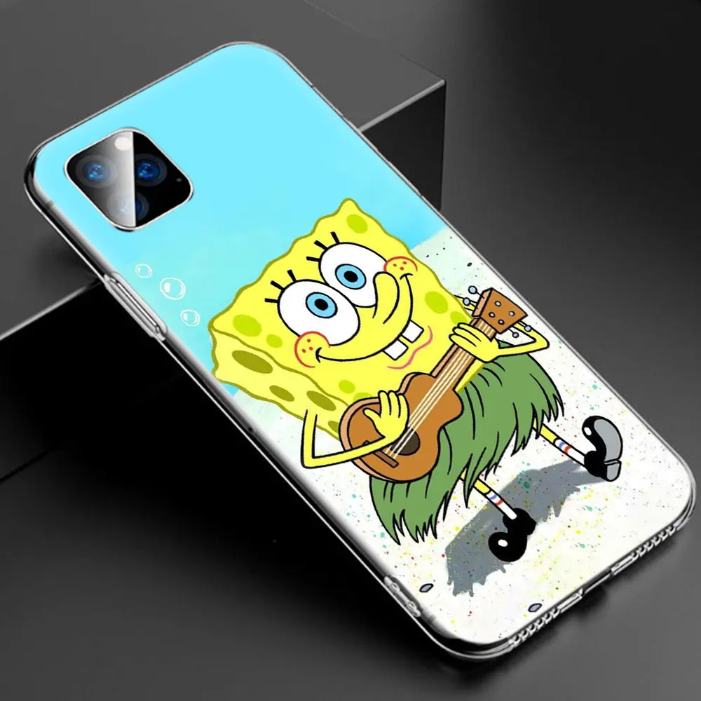 006 Милый мягкий силиконовый прозрачный чехол с губкой Бобом для Apple iPhone 11 Pro XS Max X XR 6 6s 7 8 Plus 5 5S SE Модный чехол - Color: 006