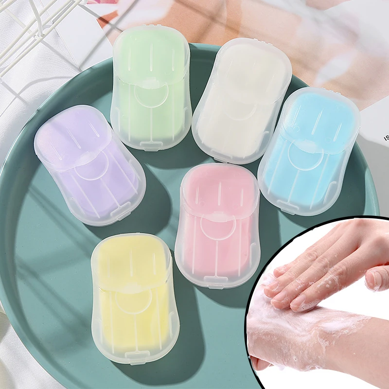 

50PCS Easy Washing Hand Disinfectant Soap Paper Bath Soap Flakes Mini Cleaning Paper Travel Convenient Disposable Scented Slice