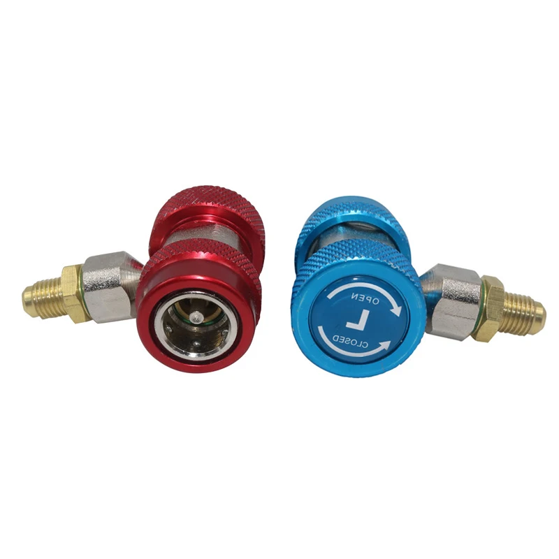 2 Pcs/Set R134A A/C Air Condition Adjustable Quick Coupler Rotary Switch High Low Adapter Connector A/C Filling accessories