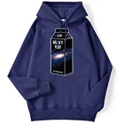 Худи мужское молочного цвета с креативным принтом, свободная кофта в стиле хип-хоп, толстовка в стиле оверсайз, с флисовой подкладкой, одежда для осени