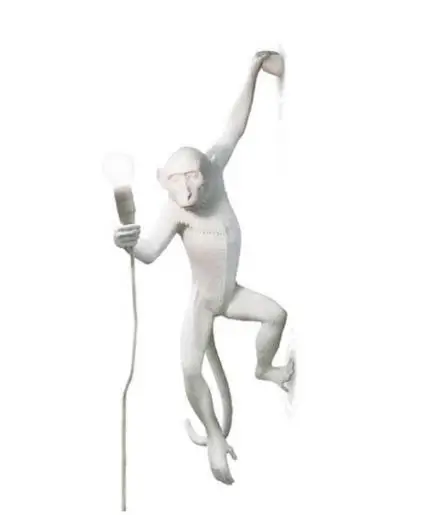 monkey wall lamp Современная черная лампа в форме обезьяны смолы пеньковая веревка Seletti лампа в форме обезьяны Белая Гостиная обезьяна огни в подвесные светильники подвесной светильник E27 - Цвет корпуса: monkey wall lamp