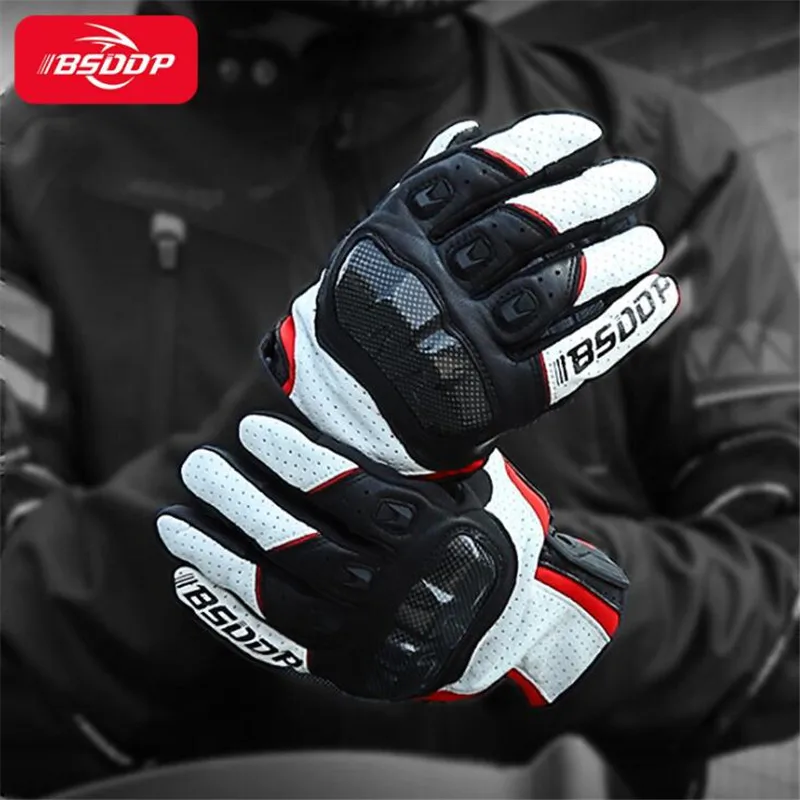 Кожаные Мотоциклетные Перчатки Guantes водонепроницаемые дышащие митенки для езды