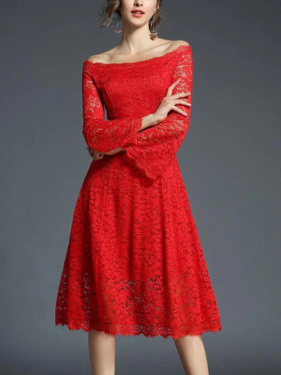 Женское кружевное платье на одно плечо элегантное белое ажурное осеннее с
