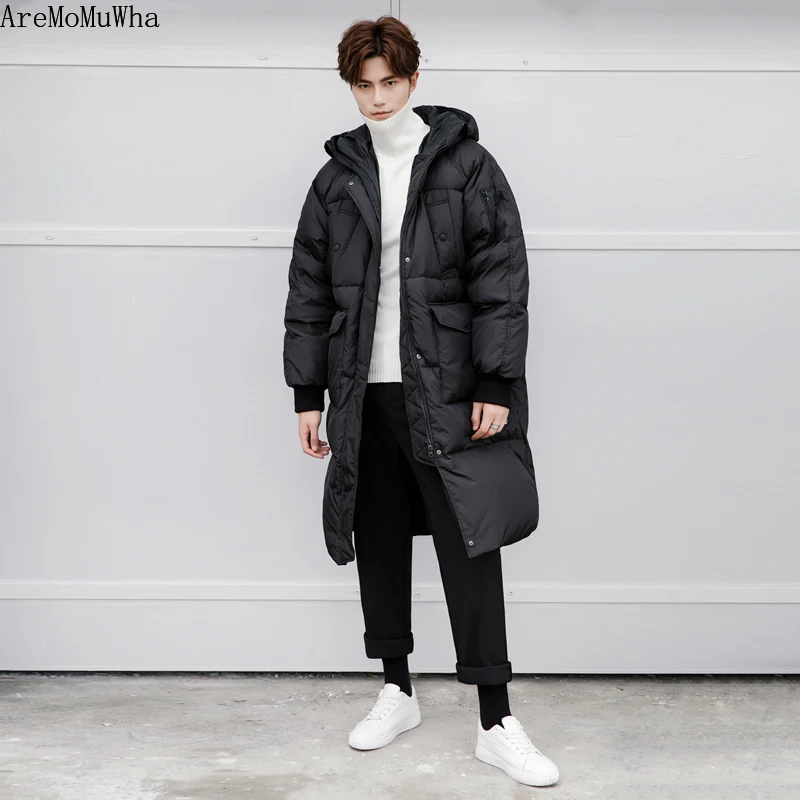 Bread Clothes Japanese Men's Hooded Cotton-padded Clothes Trend Loose Mid-length Large Cotton-padded Clothes  Jacket Thickening
