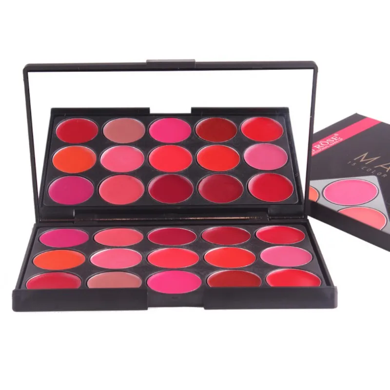 15 colors Matte lipstick Palette Long Lasting waterproof Brand Cosmetics Mini Pigment Black Brown Lipstick |
