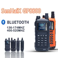 senhaix gp8800 ham two way sport radio portable walkie talkie uvhf dual band ptt led screen bluetooth waterproof transceiver