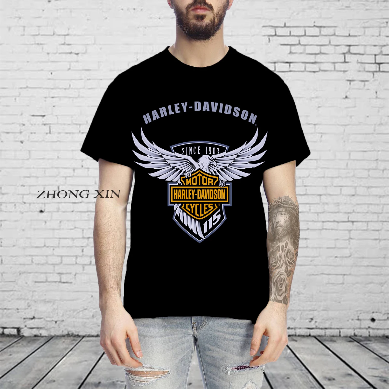 

Summer Tops Tee Men's 3D Print Car LOGO Motorcycle Race T-Shirts Man Outdoor Runing Sport Short Sleeve Racing Tshirts