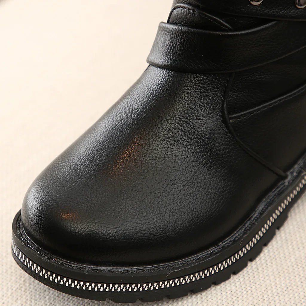 

Winter New Children Boots Girls PU Leather Boots Fashion Boots High Children Princess Girls Shoes Size 20-30 11