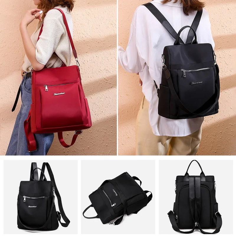 Модные женские рюкзаки в новом стиле однотонный рюкзак из ткани Оксфорд женский