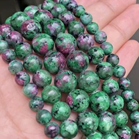 natural epidote zoisite stone beads round loose spacer beads gems for needlework jewelry making diy bracelet 681012mm