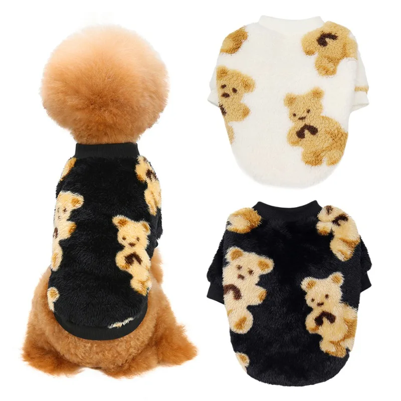 

Fleece Pet Sweater Cute Bear Pullover Dog Clothes Small Dog Chihuahua Coat Jacket Warm Puppy French Bulldog Outfit Clothing