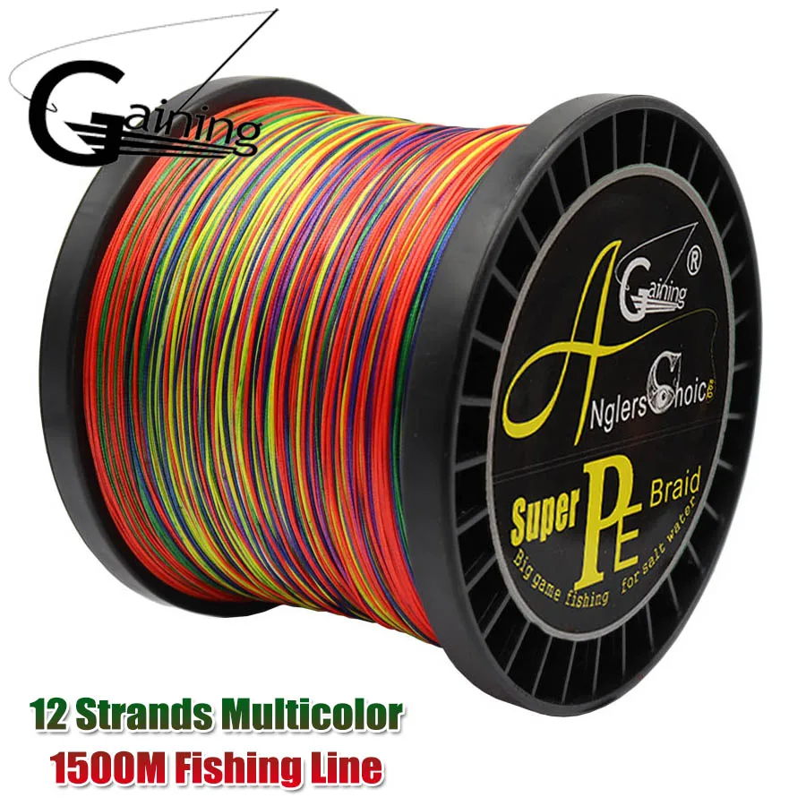 12 Strands 300m 500m 1000m 1500m Braid Wire Super Multicolor PE Braided Fishing Line Strong Strength Fish Line 25LB-220LB