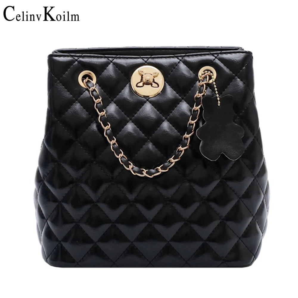

Celinv Koilm Brand Design Luxury Ladies Shoulder Bag Single Large Capacity Messenger Crossbody Chain Plaid Female Bag Handbag
