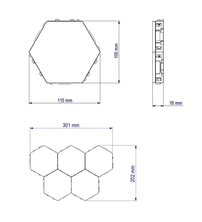 

Creative Splicing Hand Touch Modular Wall Hexagonal Polygon Honeycomb Induction LED Lamp