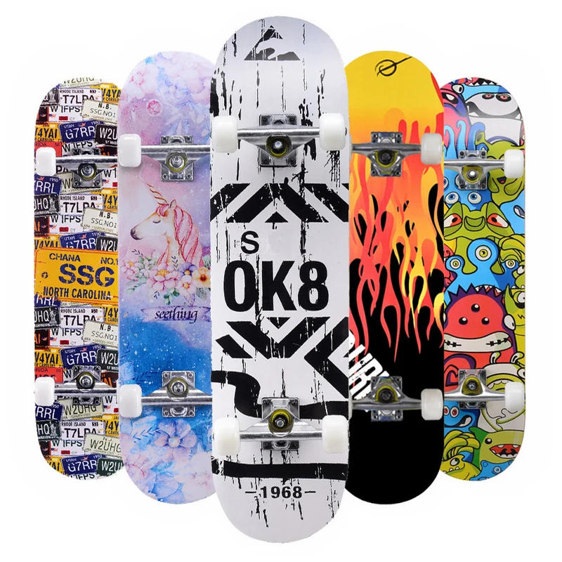 Полный Кленовый Скейтборд для взрослых и детей доска с двойным рокером