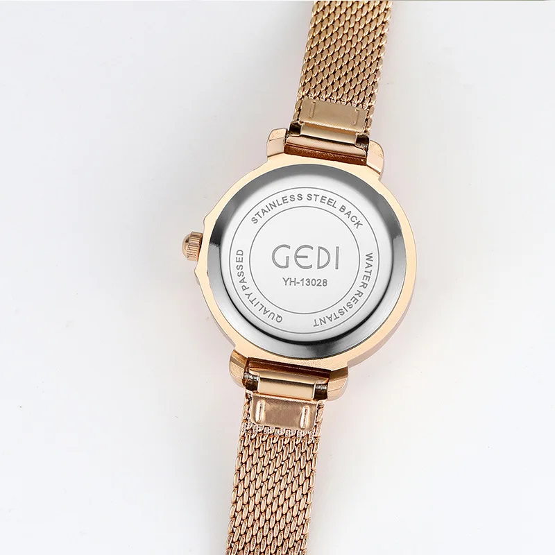 Ladies Gorgeous Personality Multi-faced Glass Small Dial Watch Fashion Temperament Diamond Mesh Band Quartz Watch enlarge