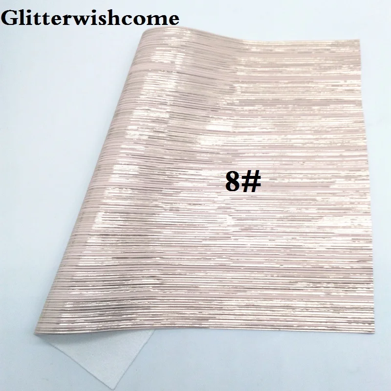8 Glitterwishcome 21X29 см A4 размер винил для бантов тисненые полосы Кожа Fabirc искусственная кожа листы для бантов, GM153A - Цвет: 8