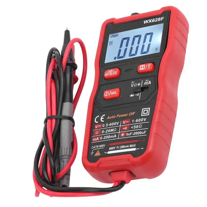 Цифровой профессиональный мультиметр WX628F Бесконтактный мини ампервольтметр с
