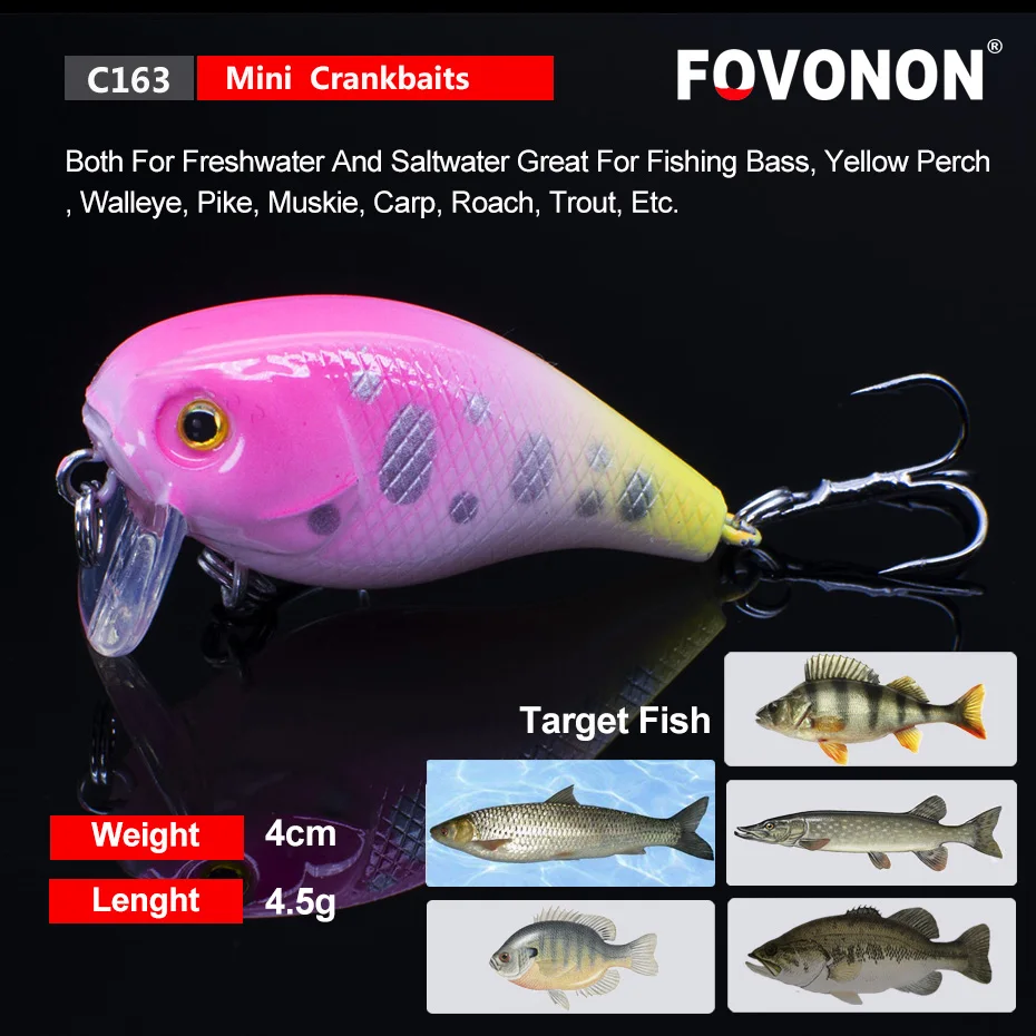 FOVONON плавающий воблер (Wobbler) Глубокий рыболовная приманка с Crankbait Приманка