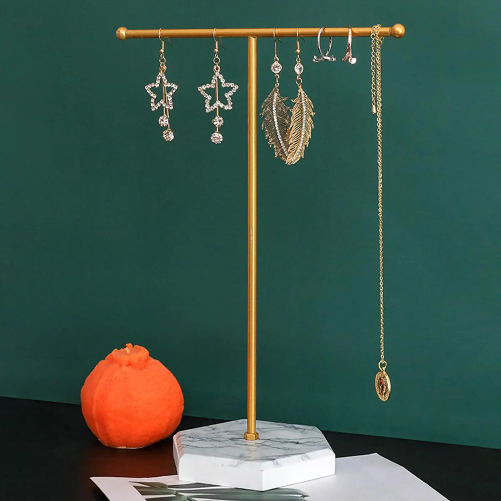 Metal Earring Display Stand T-shaped Earrings Ring Necklace Jewelry Organizer T-bar Watch Showing Shelf Holder Rack | Украшения и