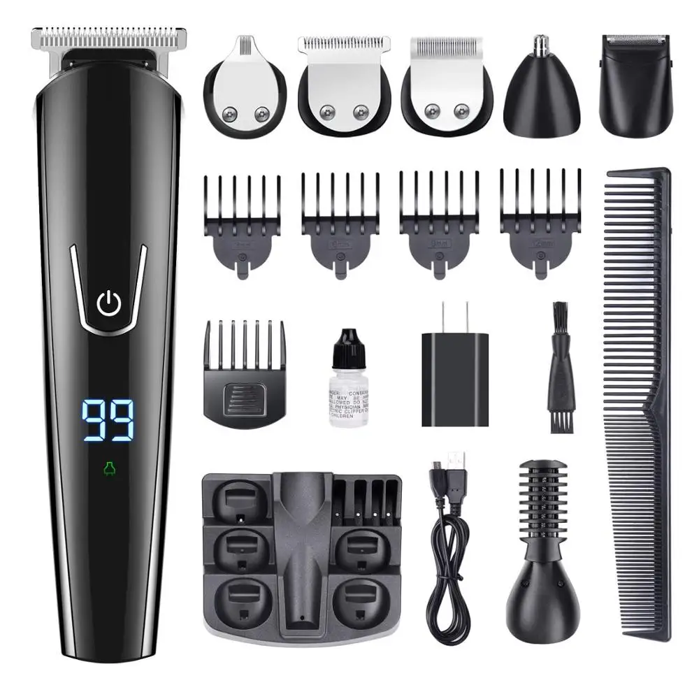 

Hair clipper multifunctional hair clipper rechargeable wireless electric hair clipper men's shaver nose hair trimmer 11 function