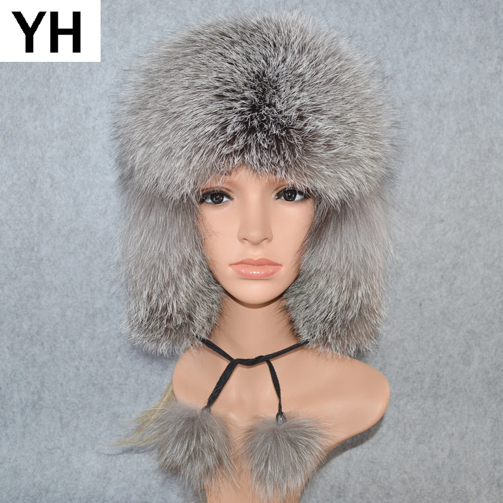 Новинка 2021 зимняя Русская Шапка из натурального Лисьего меха лидер продаж