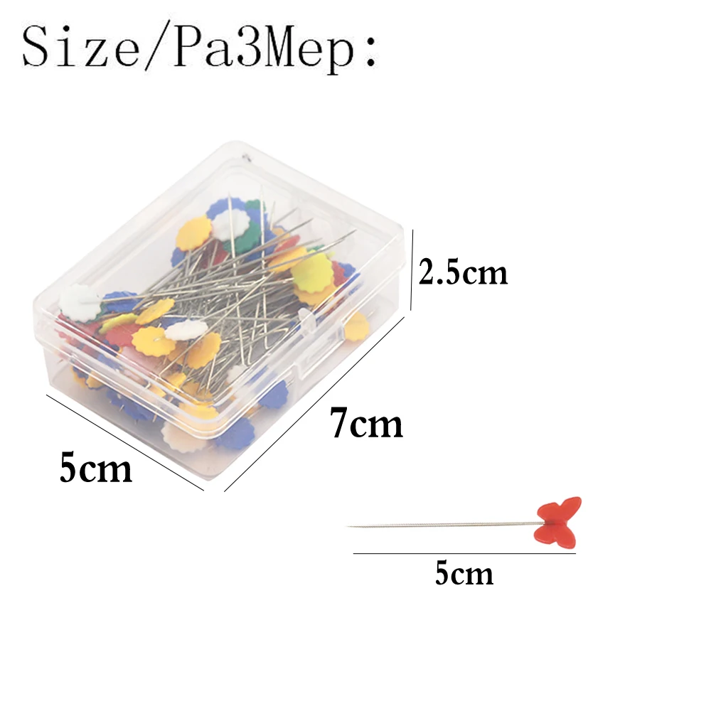 

100pcs/box Head Pins Patchwork Pins DIY Splicing Fabric Crafts Clothing Decoration Quilting Pin Sewing Tools