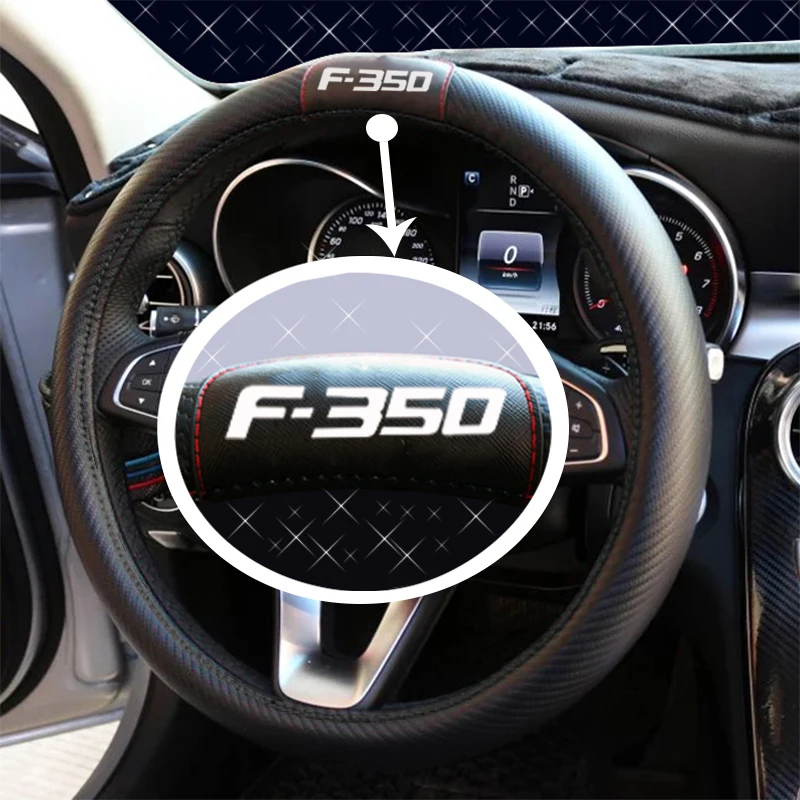 

For Ford F-350 37-38cm Carbon Fiber Leather Car Steering Wheel Cover Car Steering-wheel Car Accessories