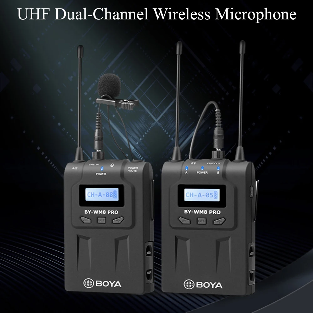 Профессиональная двухканальная Беспроводная система микрофона Lavalier для Canon Nikon