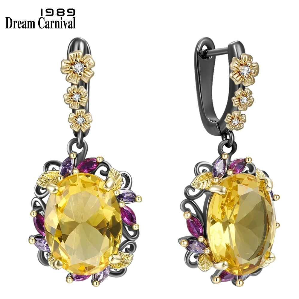 Женские Висячие серьги DreamCarnival1989 золотистые сережки с цирконом юбилейное
