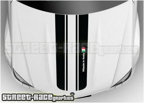 Для x2 Fiat Сделано в Италии 500 Punto капота гоночная полоса графические