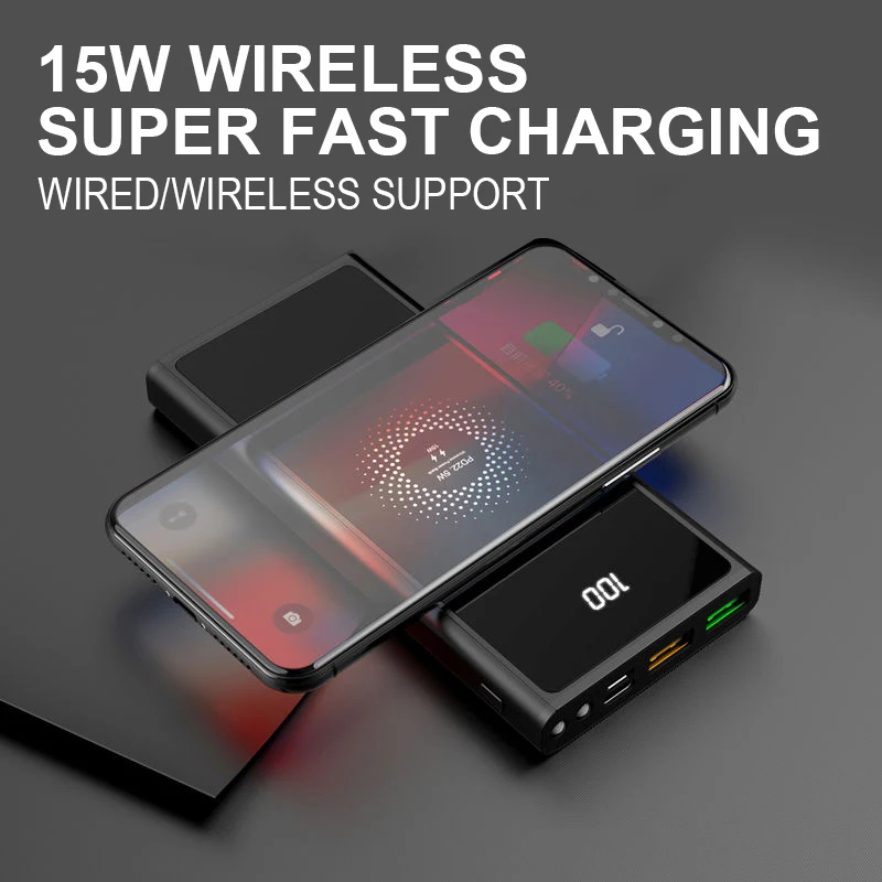 power bank 20000mah22 5w fast charge 15w wireless charging source bank mobile phone auxiliary battery charger for iphone xiaomi free global shipping
