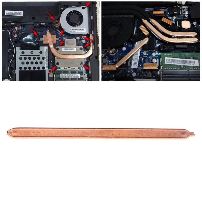 

80/130/170/220/300mm Pure Copper Tube Flat Heatsink Cooler For Laptop Notebook