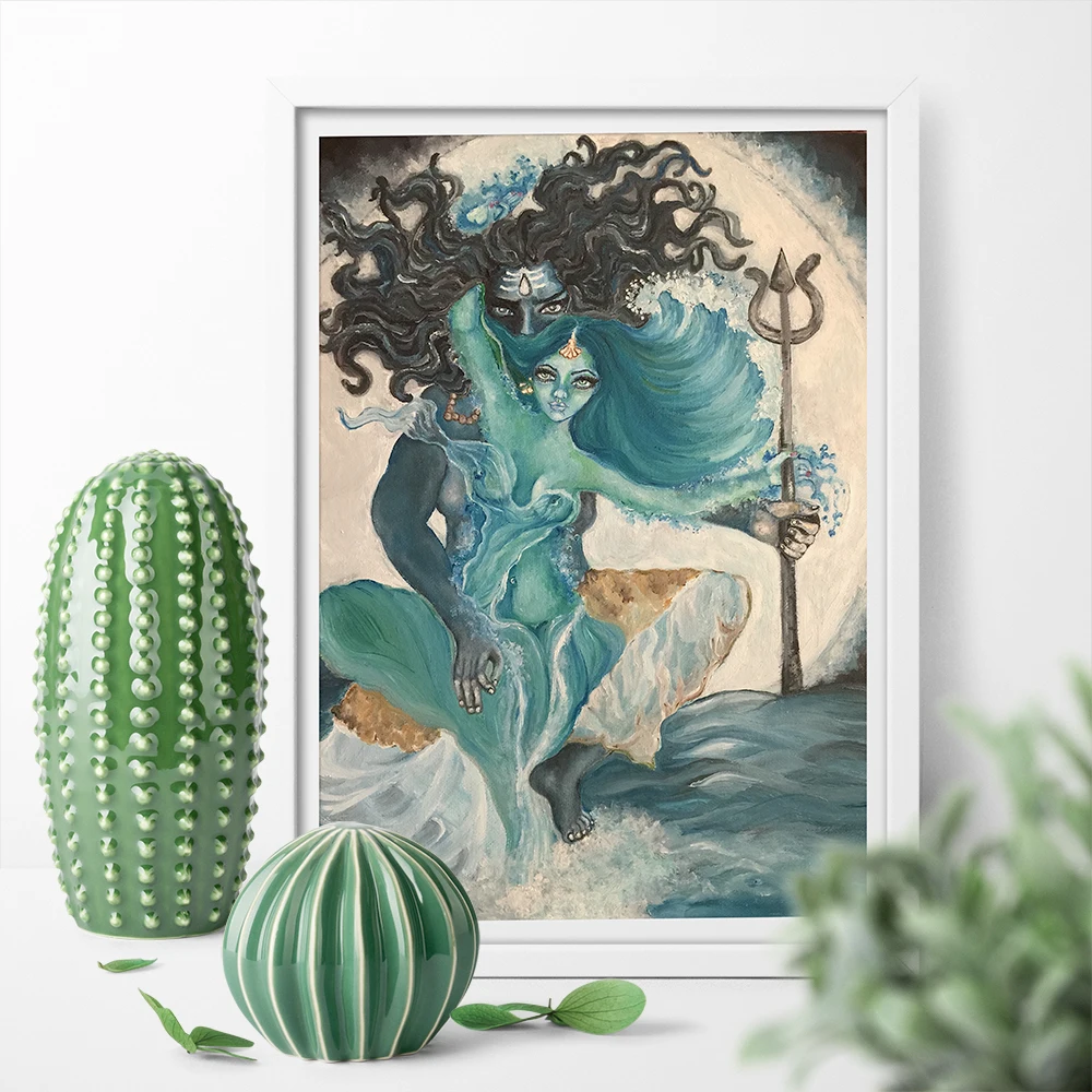 Современный холст в скандинавском стиле Shiva God живопись домашние картины