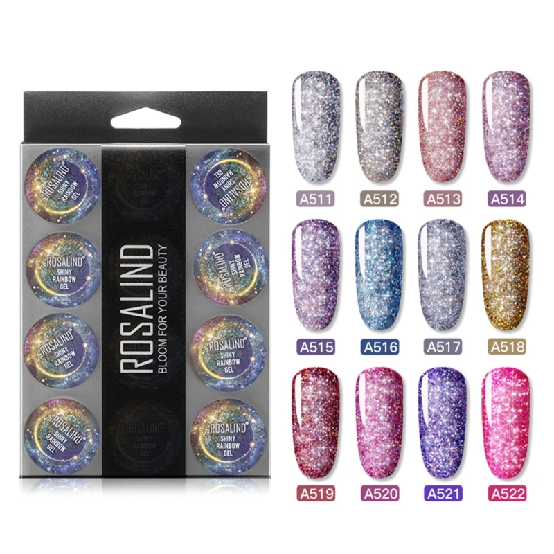 

Набор блестящих алмазных гель-лаков для ногтей, 12 бутылок, 5 мл