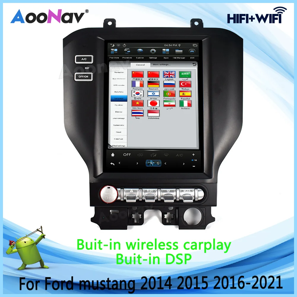 

2 Din Vertical Screen Android Car Radio Player For FORD mustang 2014-2021 GPS Navigation Multimidia DVD Radio Audio Player