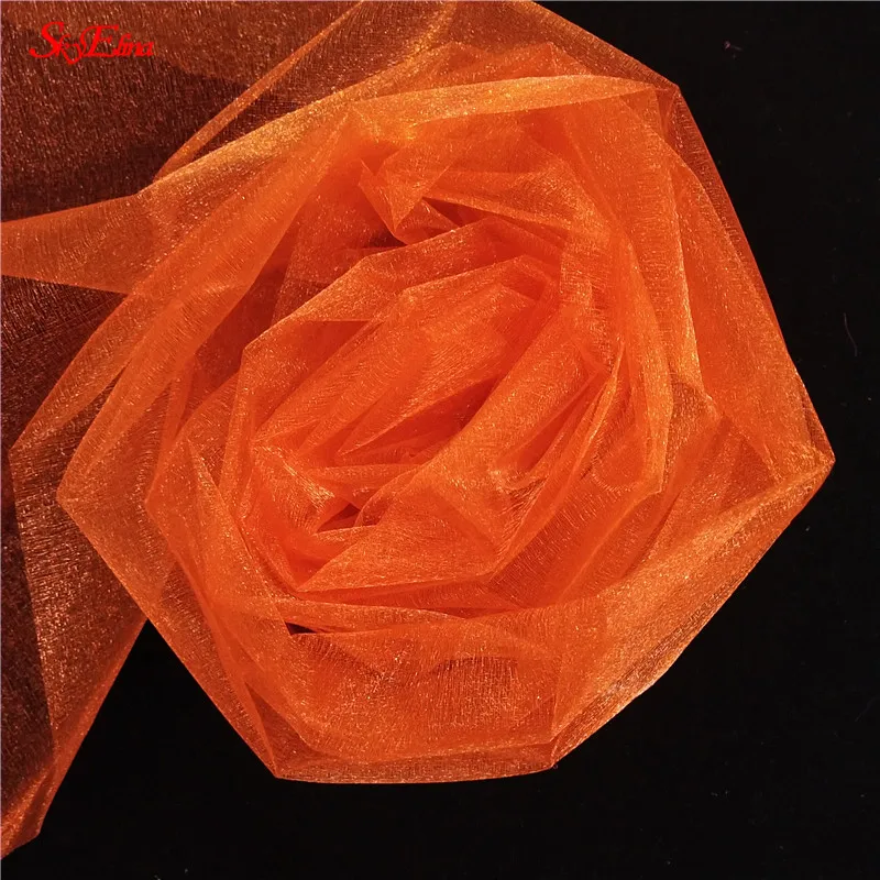 orange 15 см* 5 м блестящая фатиновая юбка-пачка из органзы с прозрачными кристаллами для девочек, сделай сам, подарок для свадебной вечеринки, декор для детского душа, поставка 7z - Цвет: orange