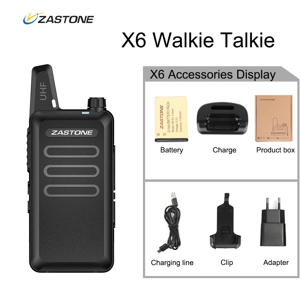 Najtaniej Zastone X6 UHF Radio Walkie Talkie 400-470MHZ Radio Przenośne Ręczne Comunicador Mini Walkie Dwukierunkowe Radio Ham