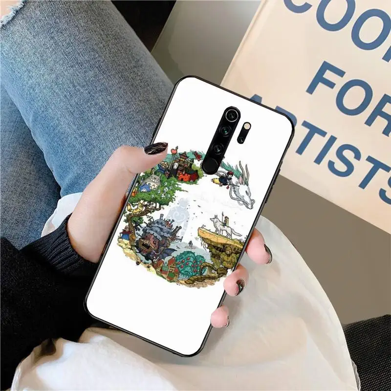 Мягкий резиновый чехол для телефона HPCHCJHM Studio ghilii Howl's с движущимся замком Redmi Note