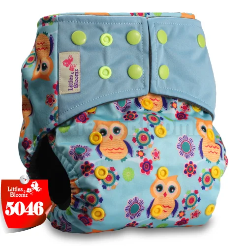 [Littles&Bloomz] Детские моющиеся многоразовые тканевые подгузники, бамбуковый уголь, один размер, подгузники, обертывающиеся вставки - Цвет: 5046