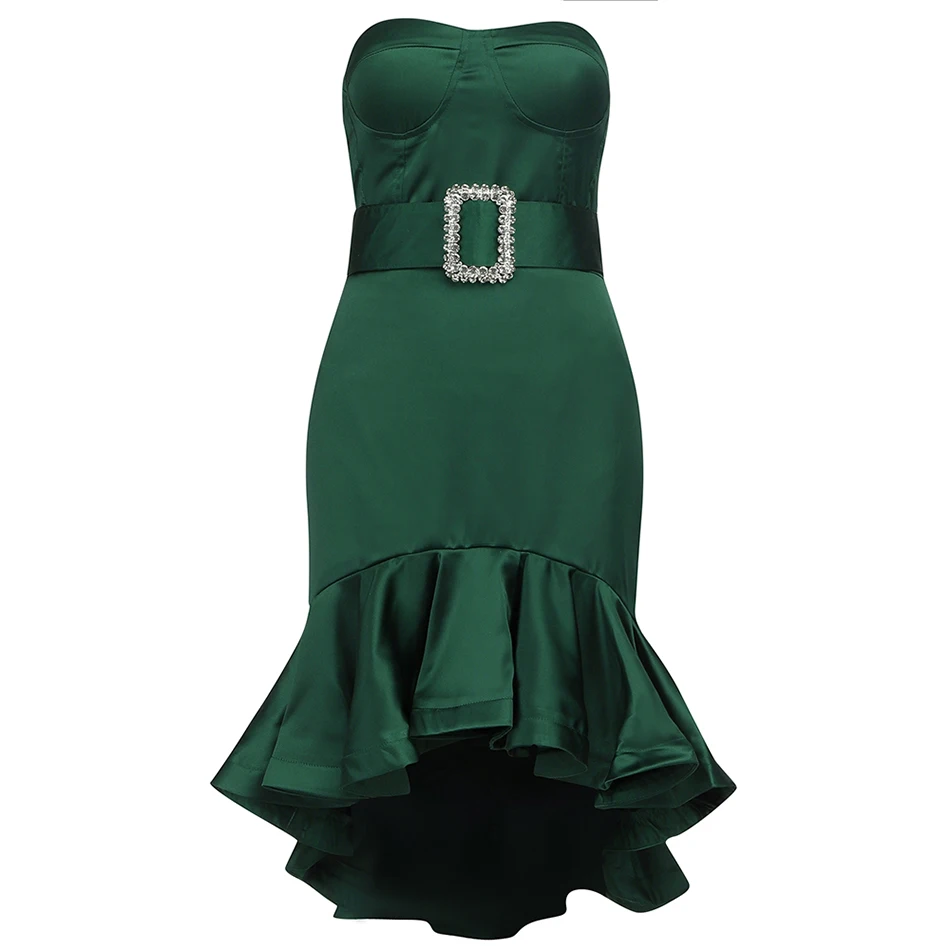 

High Quality 2021 Summer Sexy Off-the-shoulder Backless Ruffle Belt Dress Elegant Women's Club Evening Party Dress Vestidos