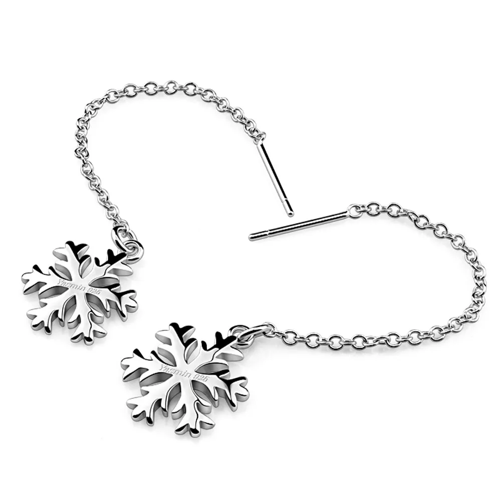 Женские винтажные серьги кисточки в виде снежинок из стерлингового серебра 925