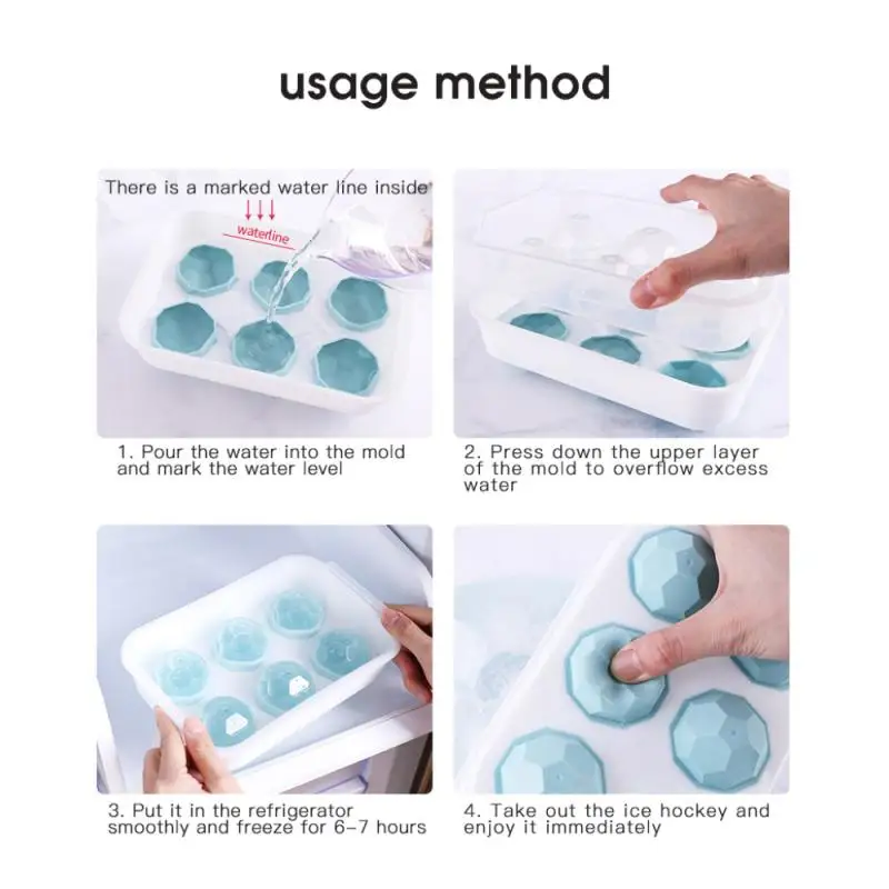 

Silicone Ice Ball Mold Ice Grid Round Ice Cream Tools Ball Ice Grid 6 Cavity Whiskey Maker Mold Sphere Mould Kitchen Tool