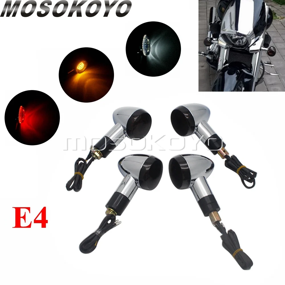 

4pcs 3 IN 1 Integrated LED Front Turn Signal Rear Flasher Indicator Lamp Smoke Blinker for SUZUKI Boulevard M109R VRZ1800 06-13